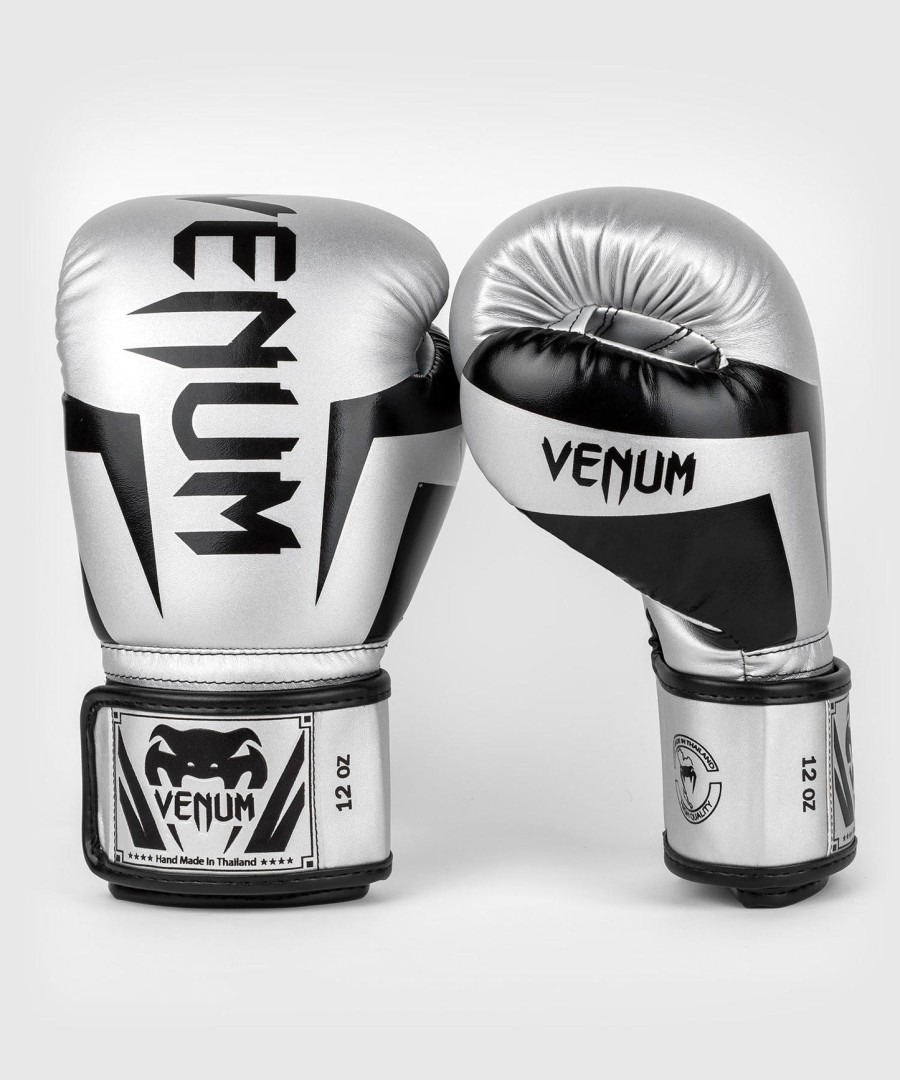 venum elite boxing gloves - silverblack