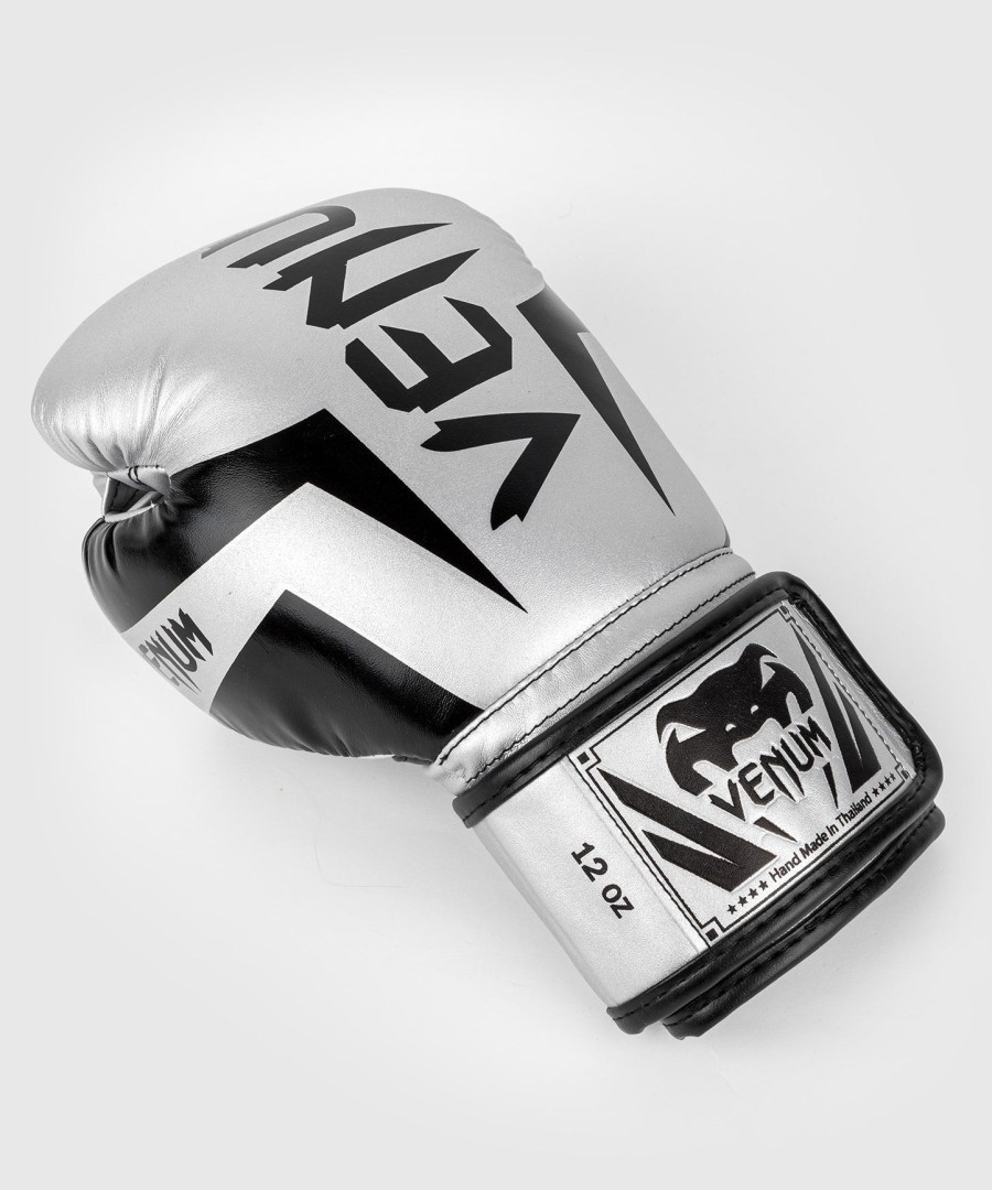 venum elite boxing gloves - silverblack