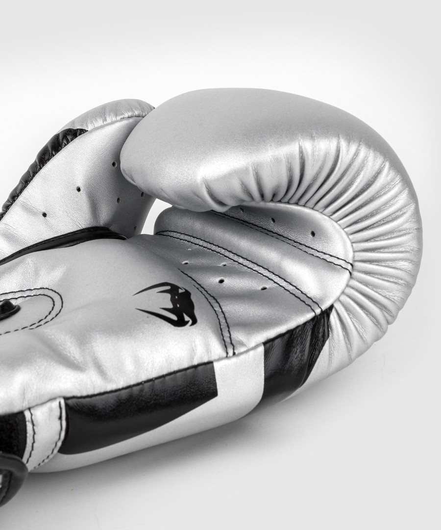 venum elite boxing gloves - silverblack