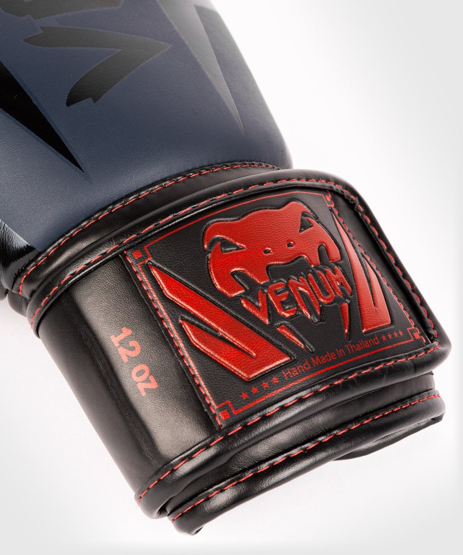 venum elite boxing gloves - navy blueblack-red