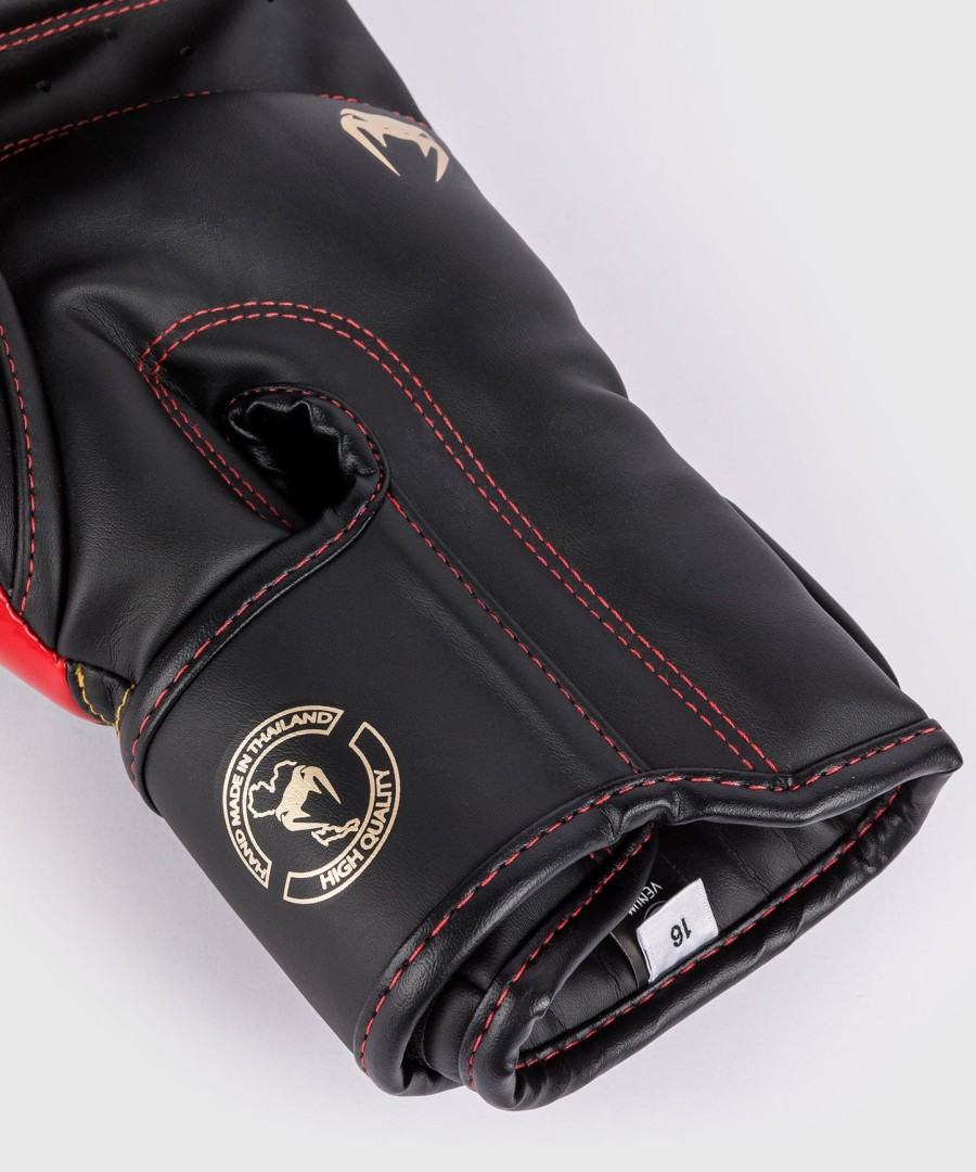 venum elite boxing gloves - blackgoldred