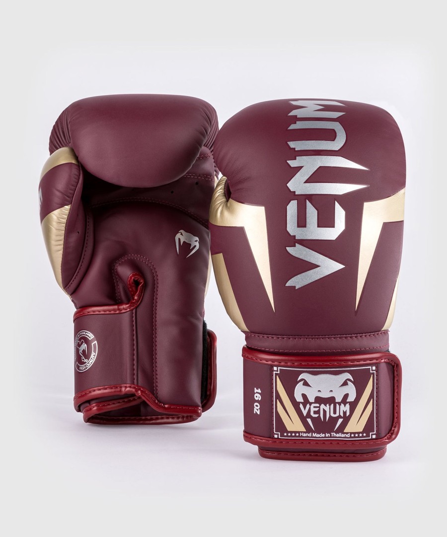 venum elite boxing gloves - burgundygold