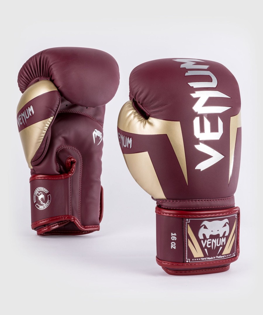 venum elite boxing gloves - burgundygold
