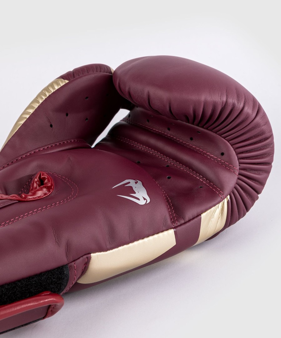 venum elite boxing gloves - burgundygold