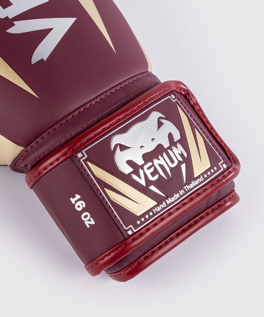 venum elite boxing gloves - burgundygold