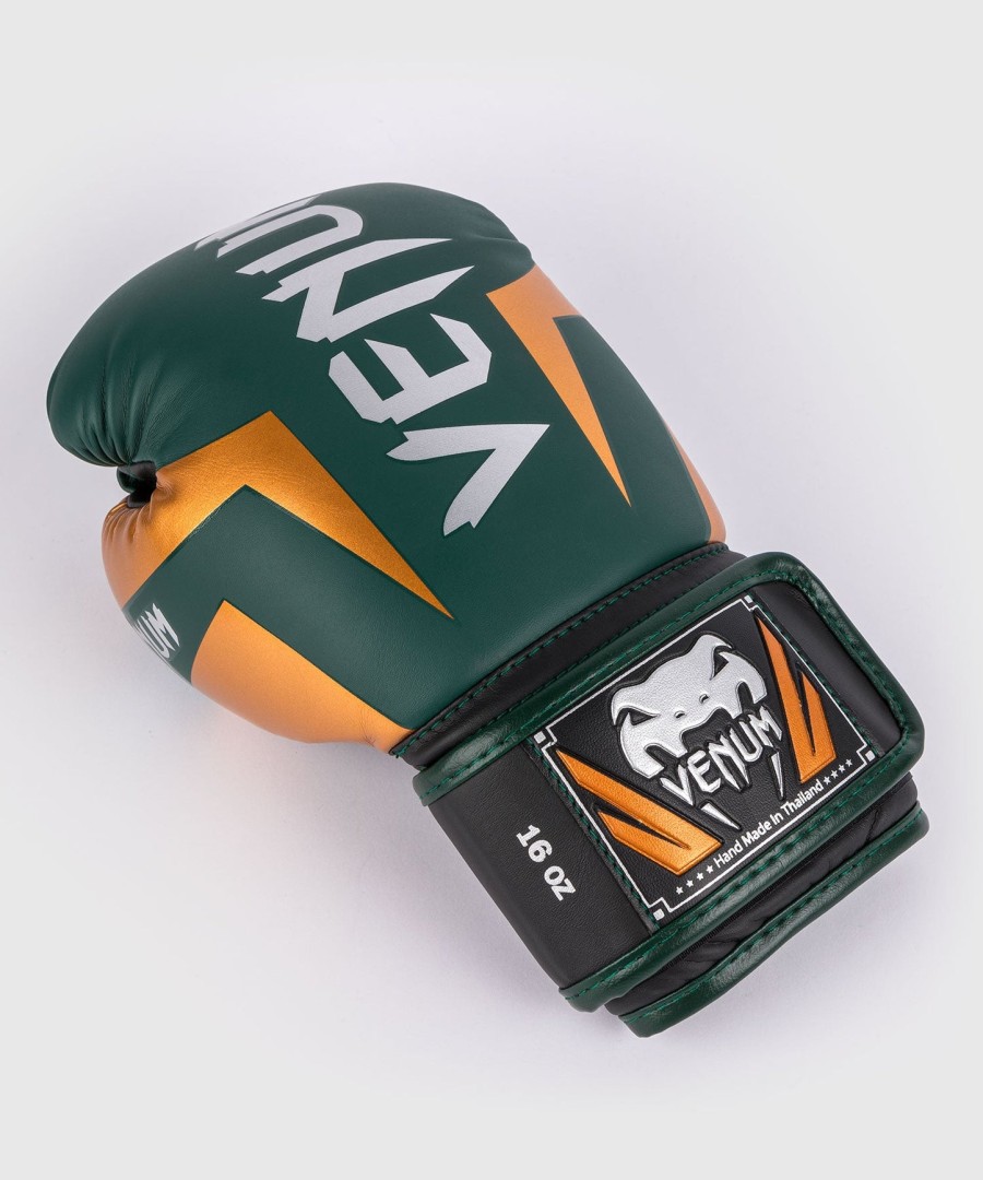 venum elite boxing gloves - greenbronzesilver