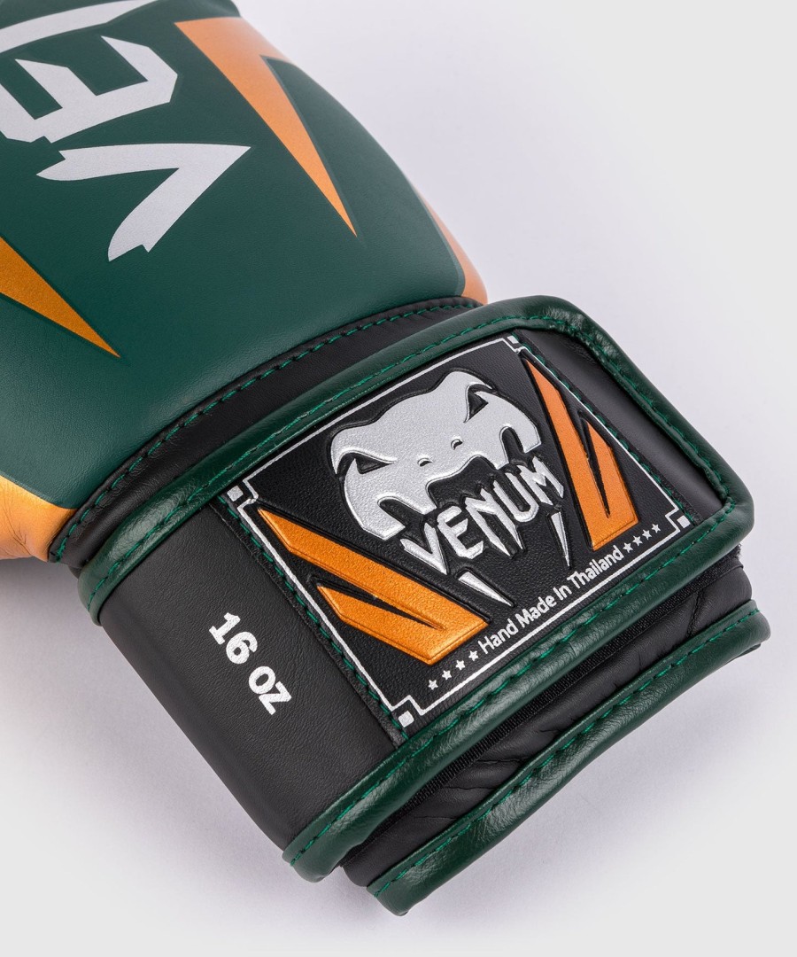 venum elite boxing gloves - greenbronzesilver