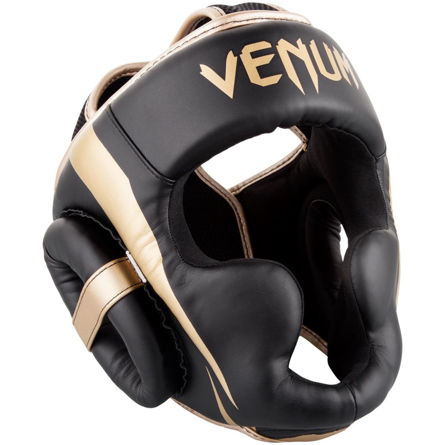 venum elite headgear - blackgold