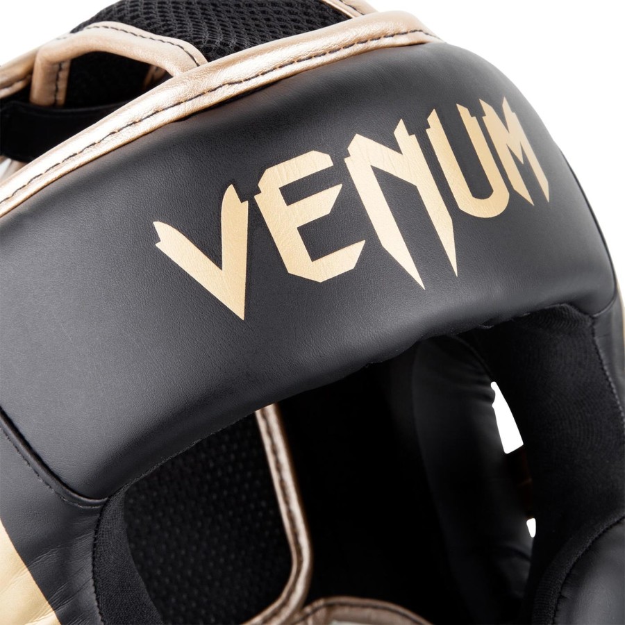 venum elite headgear - blackgold