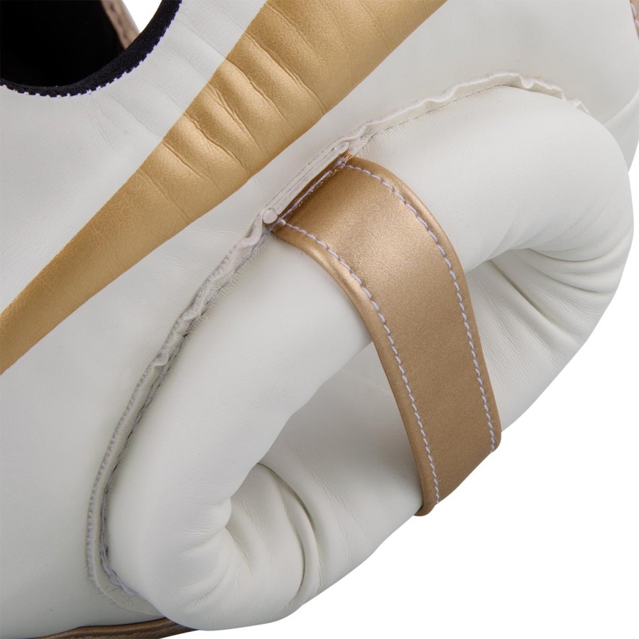 venum elite headgear-whitegold