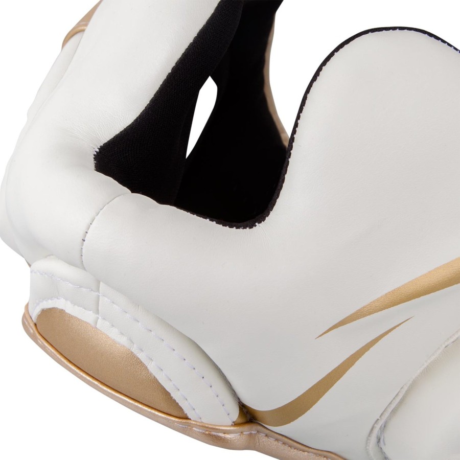 venum elite headgear-whitegold