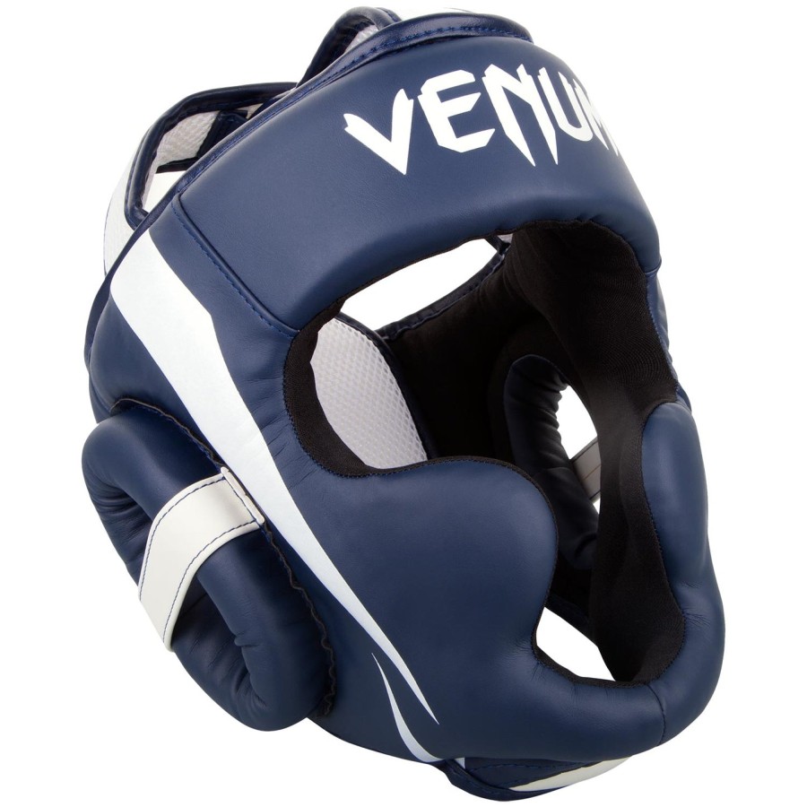 venum elite headgear - whitenavy blue