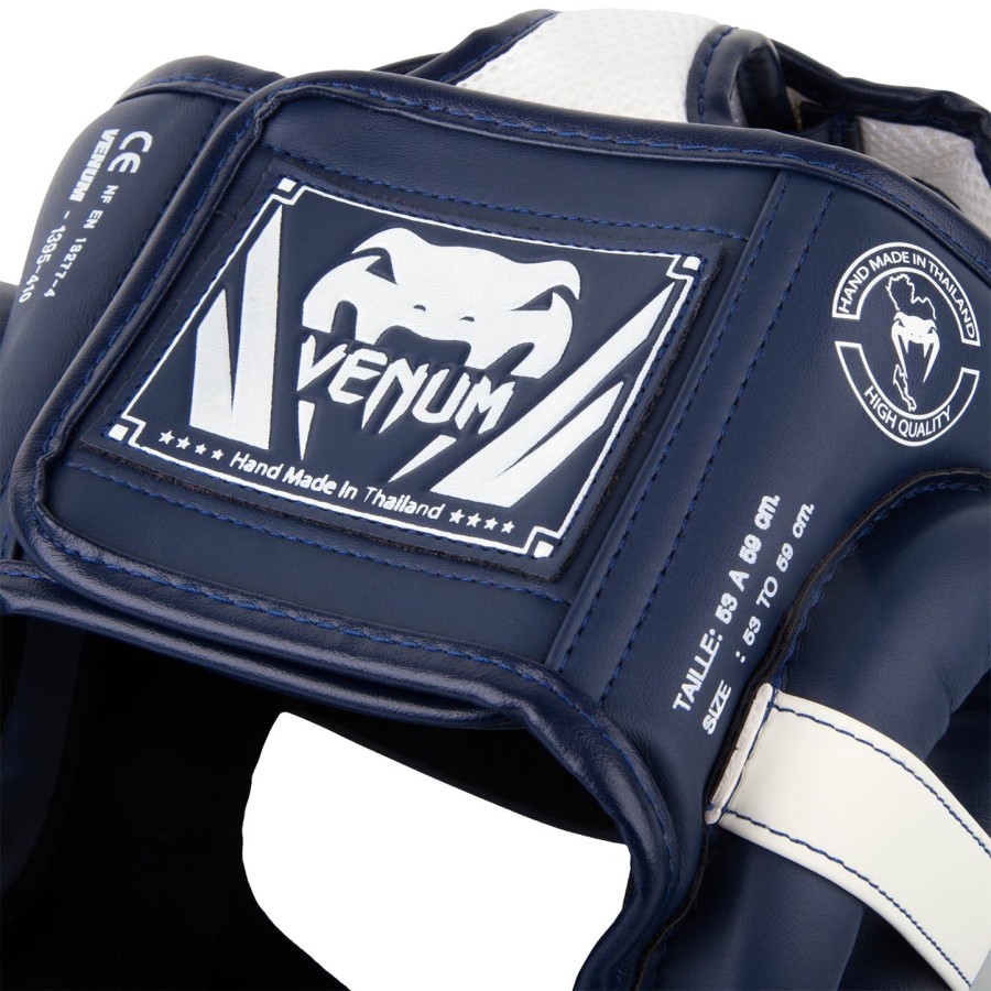 venum elite headgear - whitenavy blue