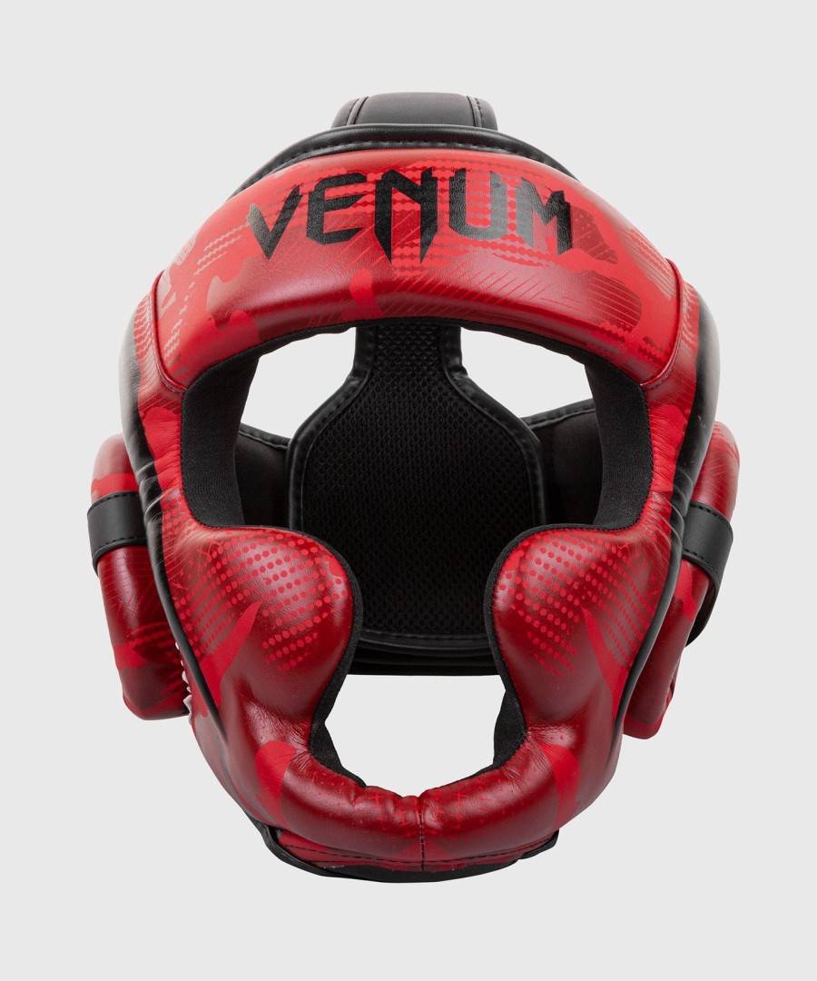 venum elite boxing headgear - red camo