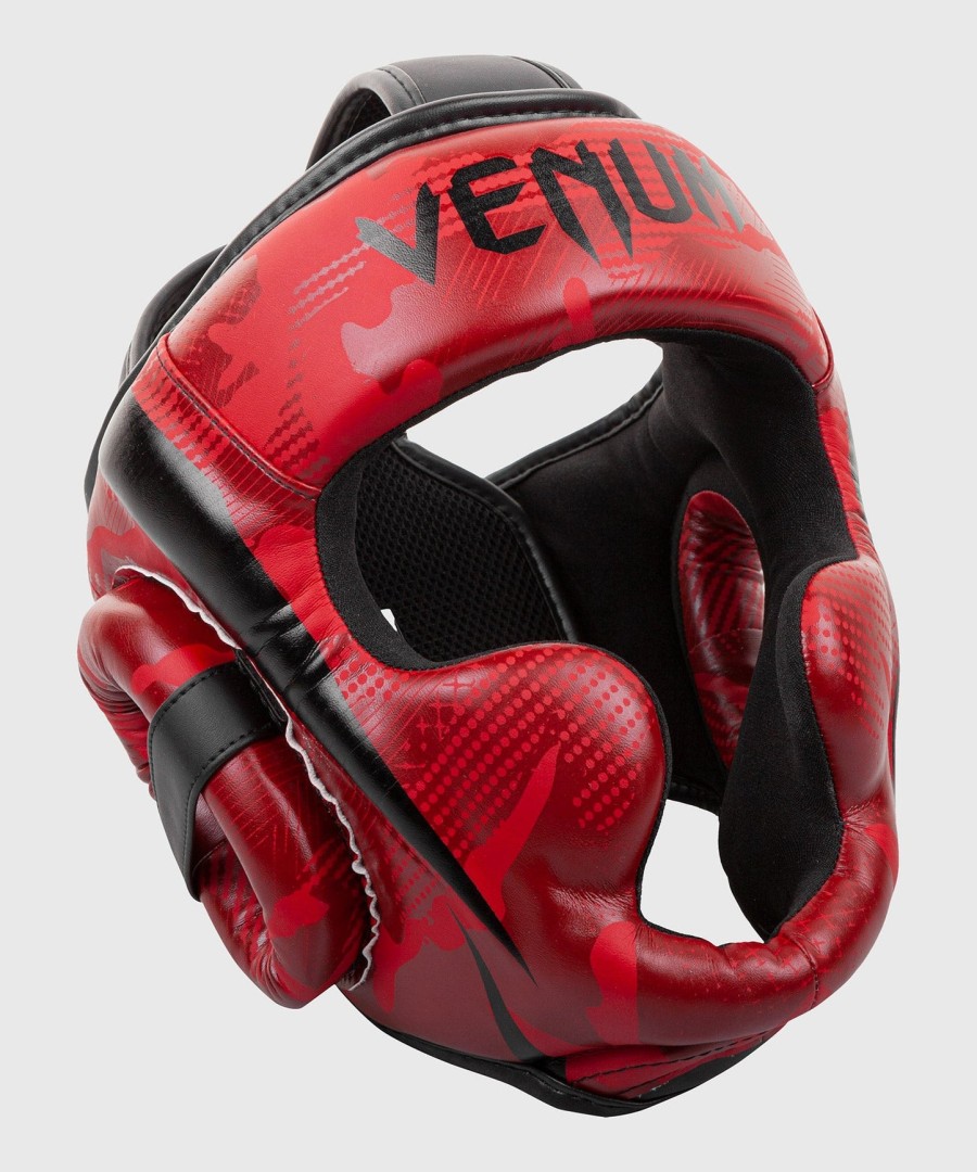 venum elite boxing headgear - red camo