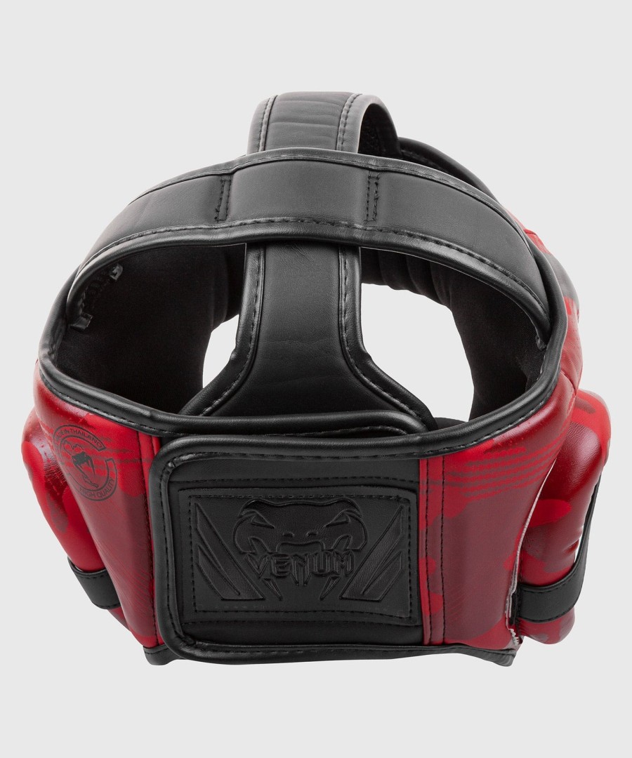 venum elite boxing headgear - red camo