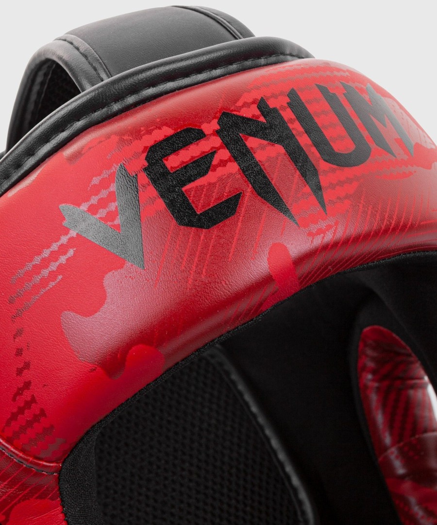 venum elite boxing headgear - red camo