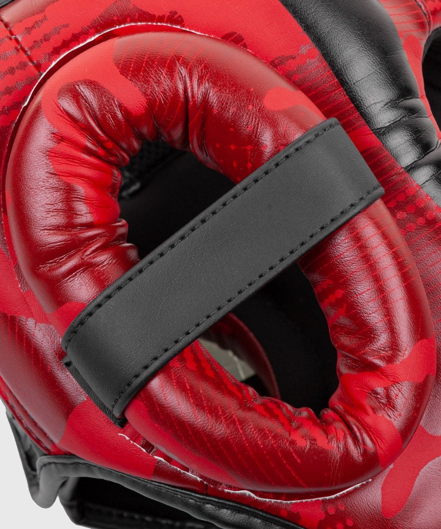 venum elite boxing headgear - red camo