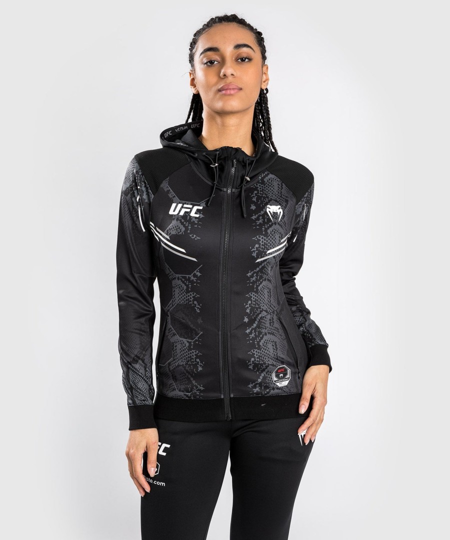 ufc adrenaline by venum authentic fight night women walkout hoodie - black