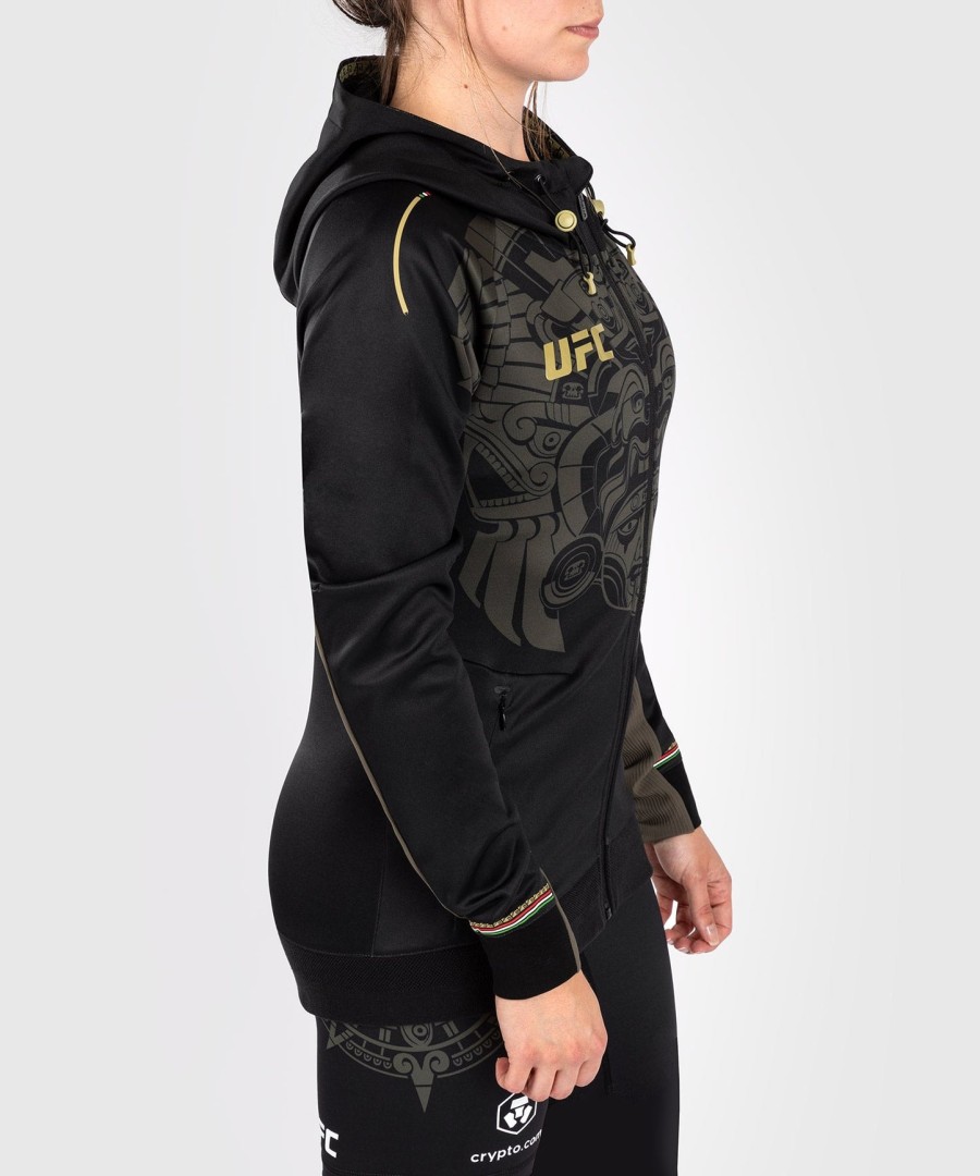 noche ufc by venum authentic fight night women walkout hoodie - black