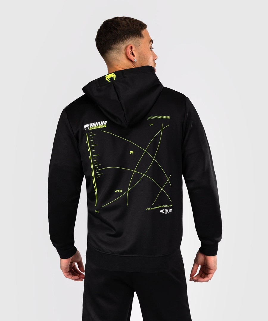 venum training camp 4.0 full zip hoodie - blackneon green