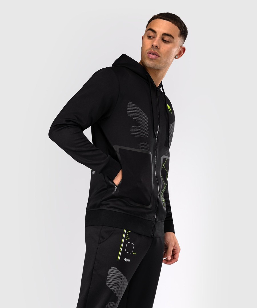 venum training camp 4.0 full zip hoodie - blackneon green