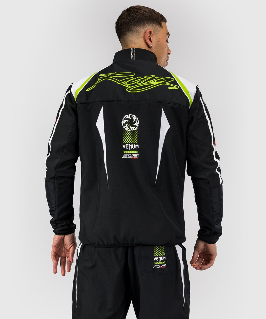 venum x bud racing men jacket - blackwhitelime green