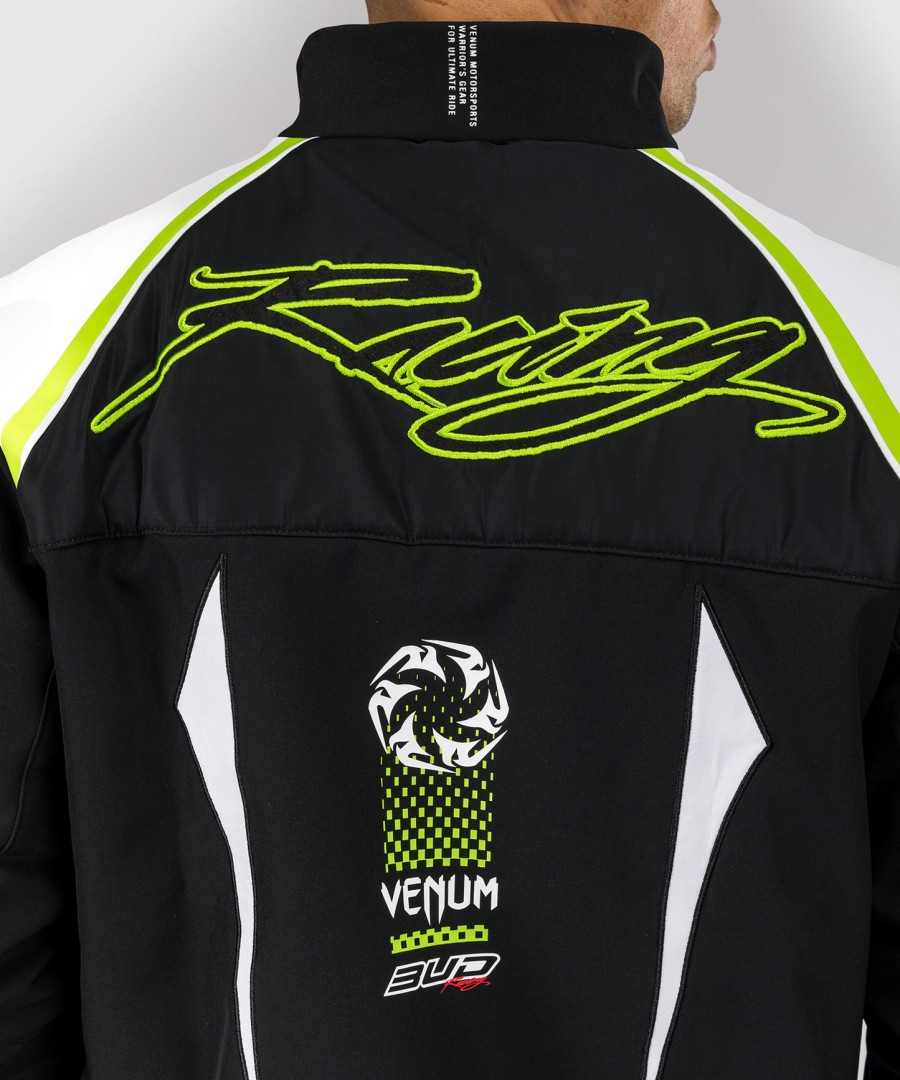 venum x bud racing men jacket - blackwhitelime green