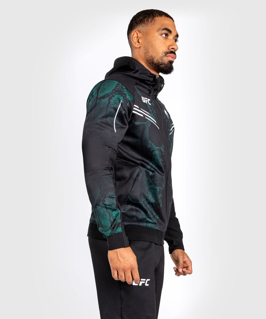 ufc adrenaline by venum authentic fight night men walkout hoodie - emerald edition - greenblack