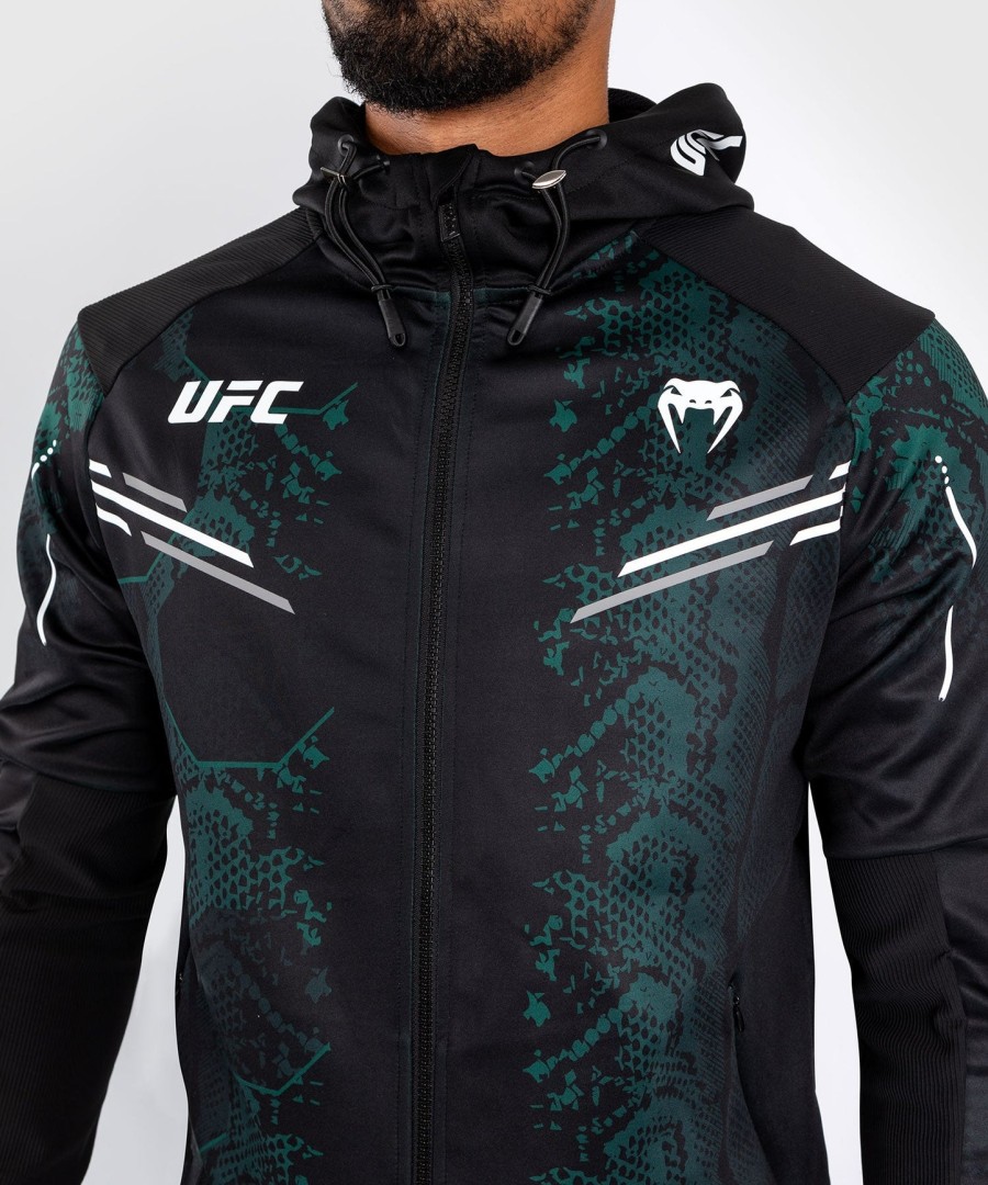ufc adrenaline by venum authentic fight night men walkout hoodie - emerald edition - greenblack