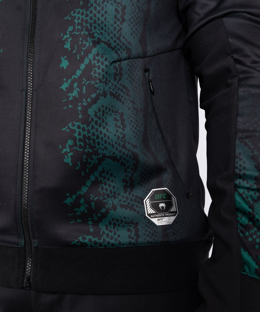 ufc adrenaline by venum authentic fight night men walkout hoodie - emerald edition - greenblack