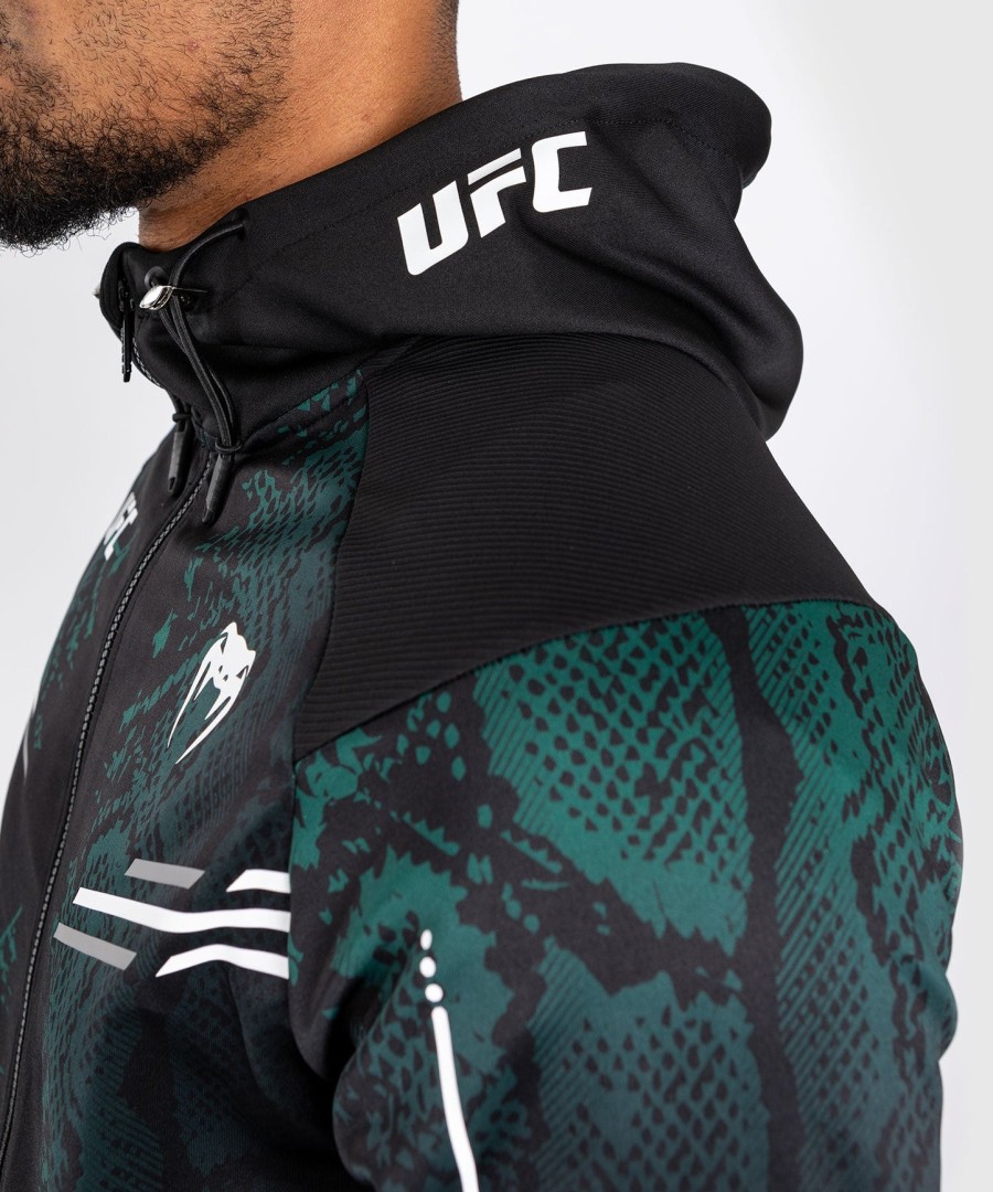 ufc adrenaline by venum authentic fight night men walkout hoodie - emerald edition - greenblack