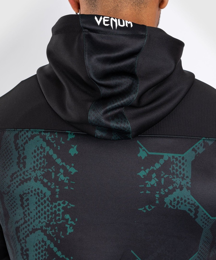 ufc adrenaline by venum authentic fight night men walkout hoodie - emerald edition - greenblack