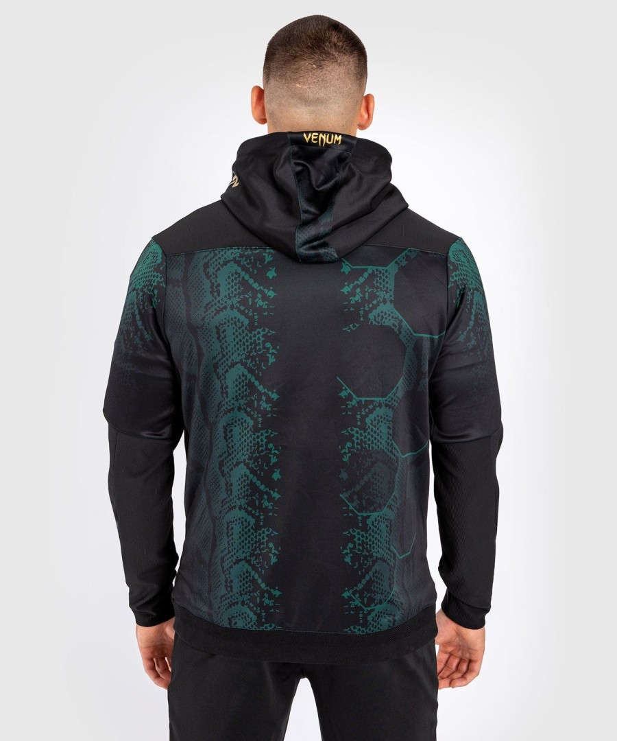 ufc adrenaline by venum authentic fight night men walkout hoodie - emerald edition - greenblackgold