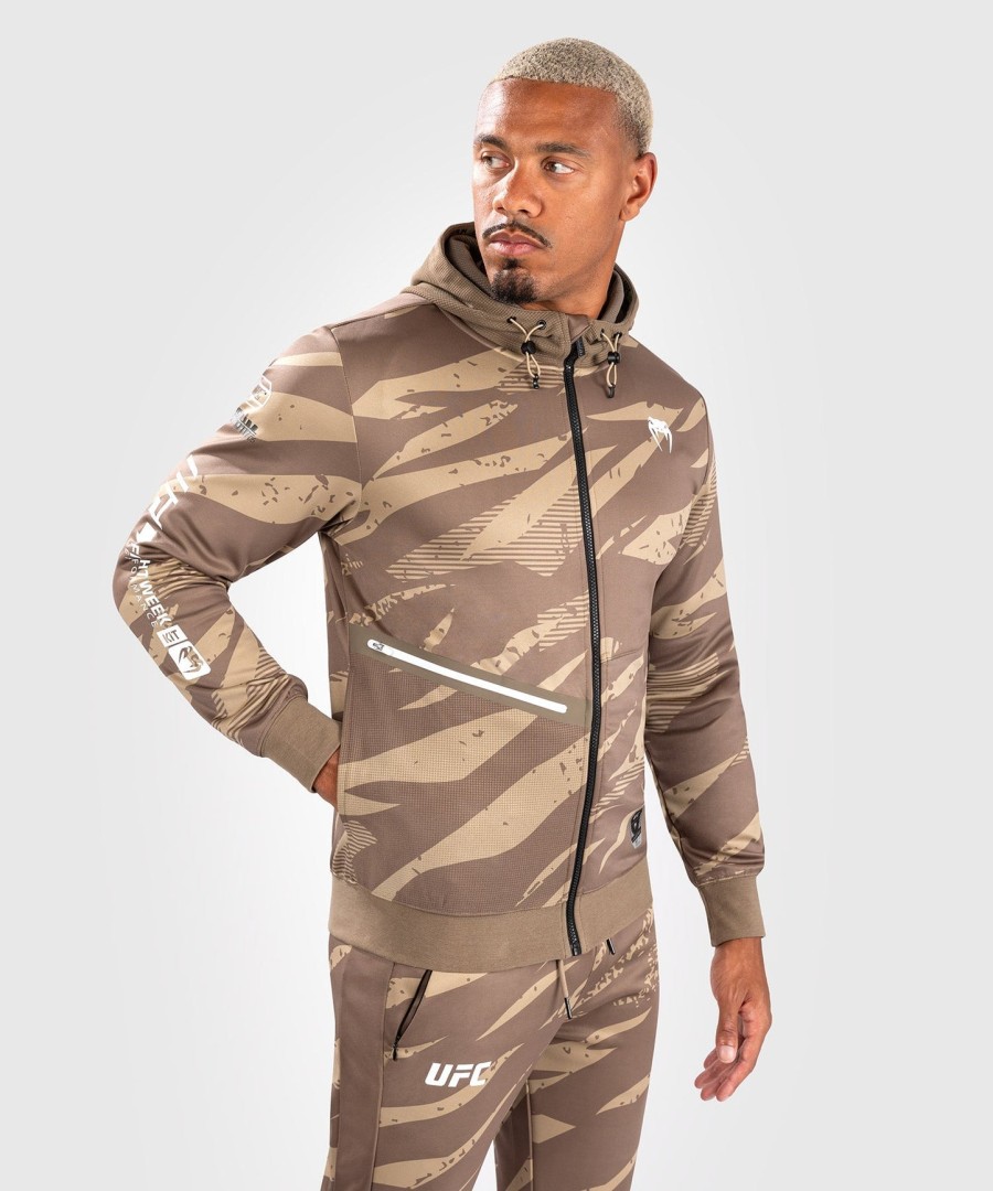 ufc adrenaline by venum fight week men zip hoodie - desert camo