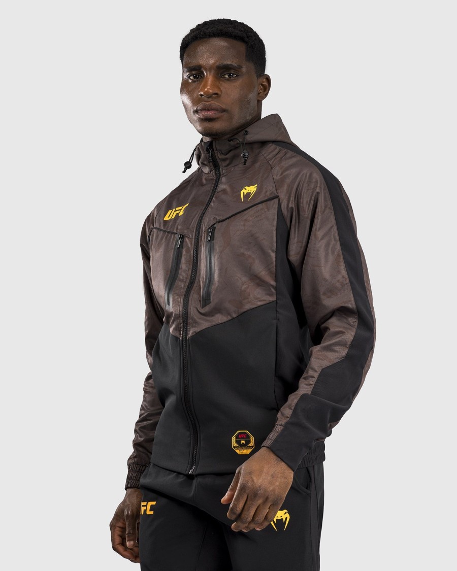 ufc fusion by venum fight week men zip hoodie - earthen brown