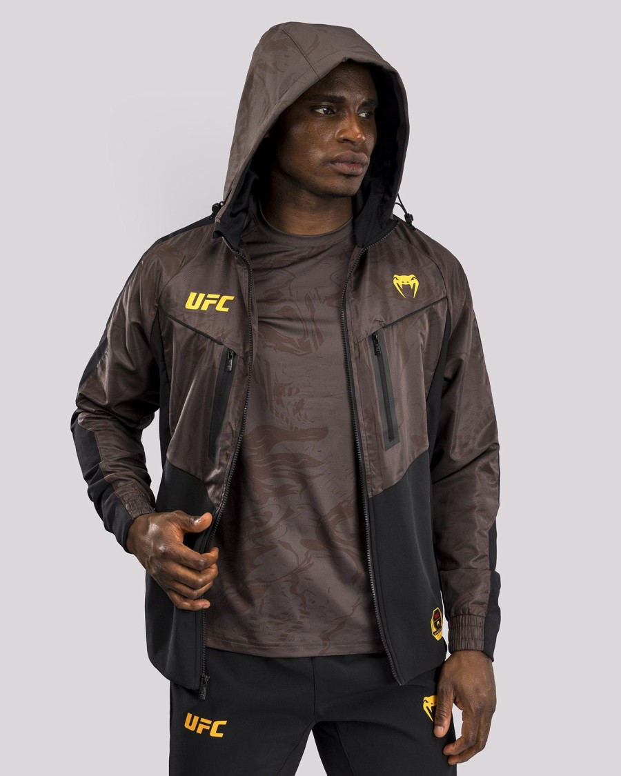 ufc fusion by venum fight week men zip hoodie - earthen brown