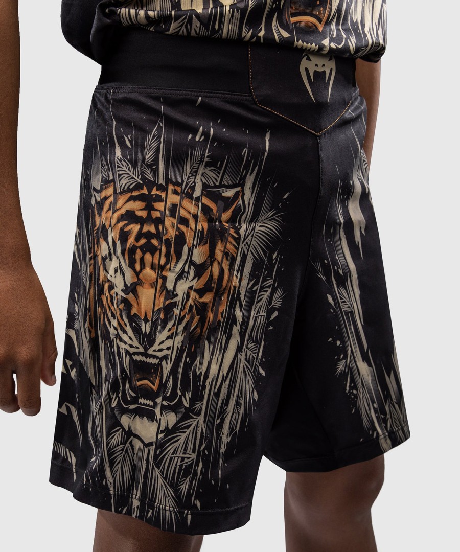 venum tiger kids fight shorts - blackneon orange