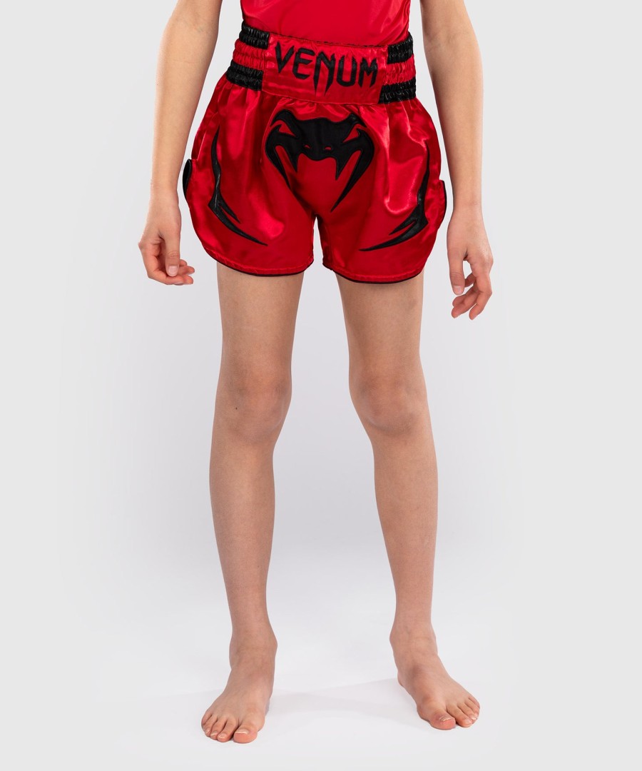 venum inferno kids thai shorts - cherry red