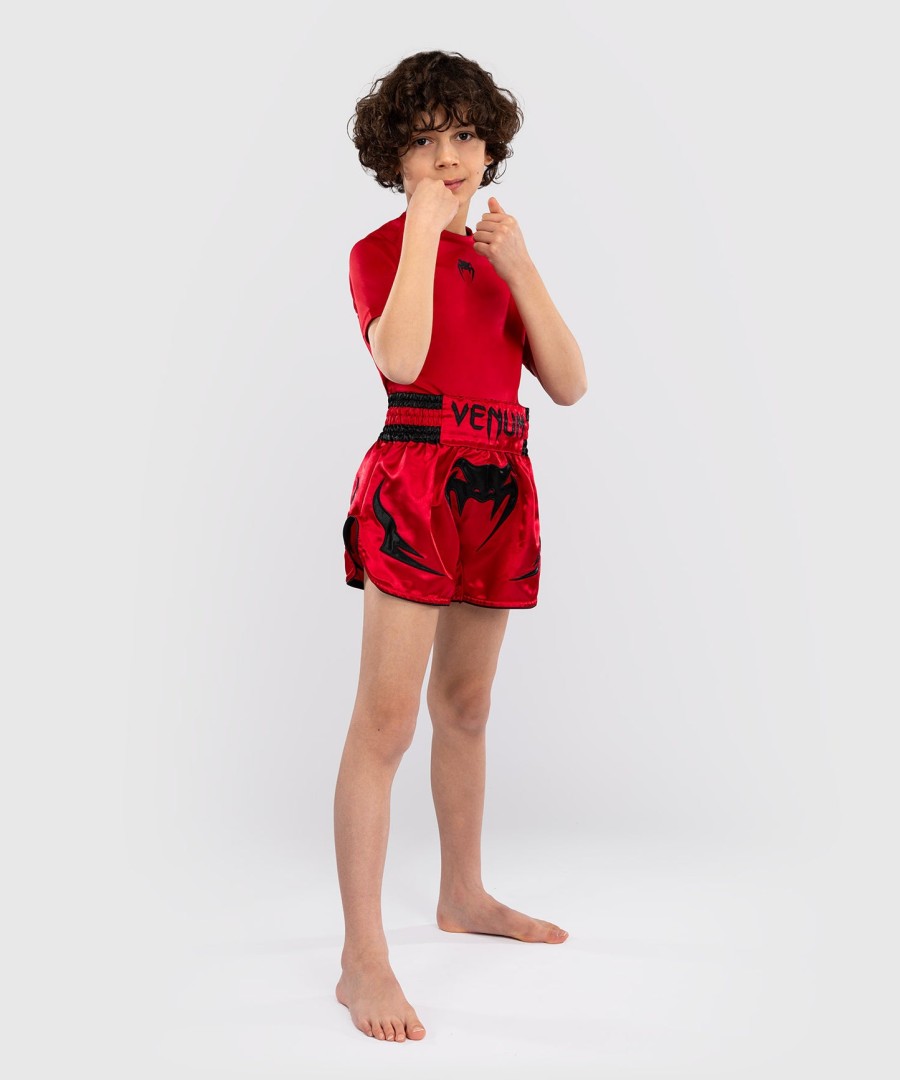 venum inferno kids thai shorts - cherry red