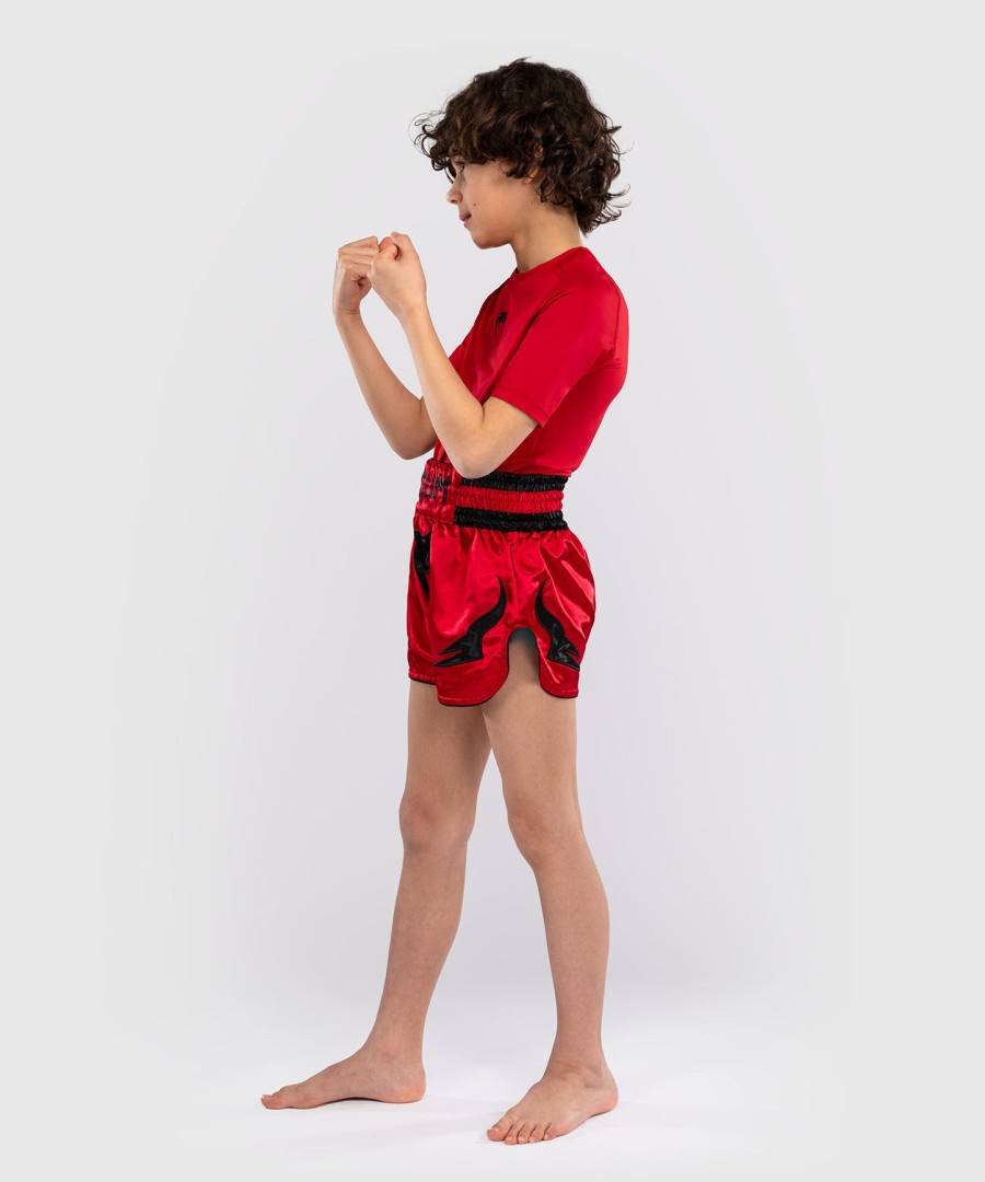 venum inferno kids thai shorts - cherry red