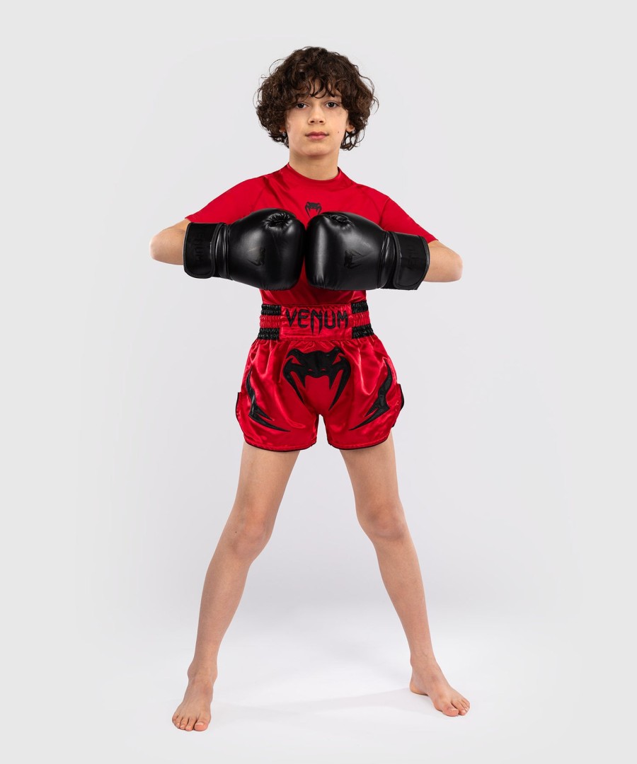 venum inferno kids thai shorts - cherry red
