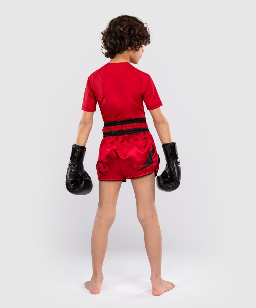 venum inferno kids thai shorts - cherry red