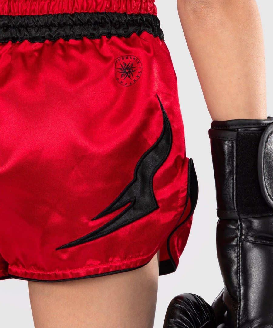 venum inferno kids thai shorts - cherry red