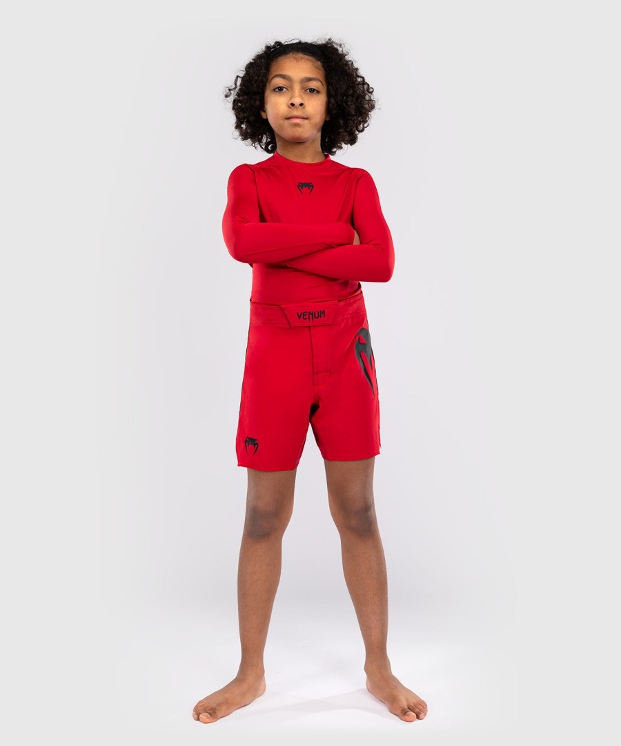 venum light kids fight shorts - cherry red
