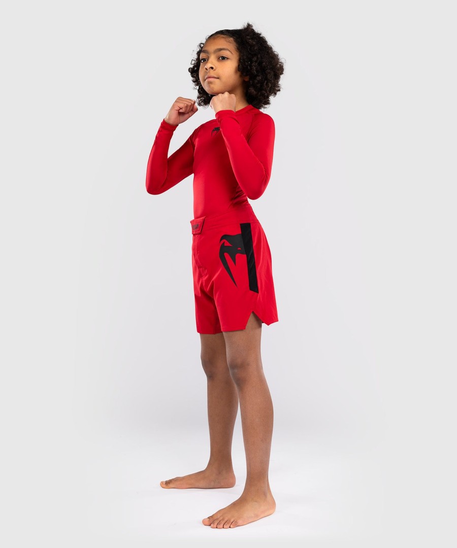 venum light kids fight shorts - cherry red