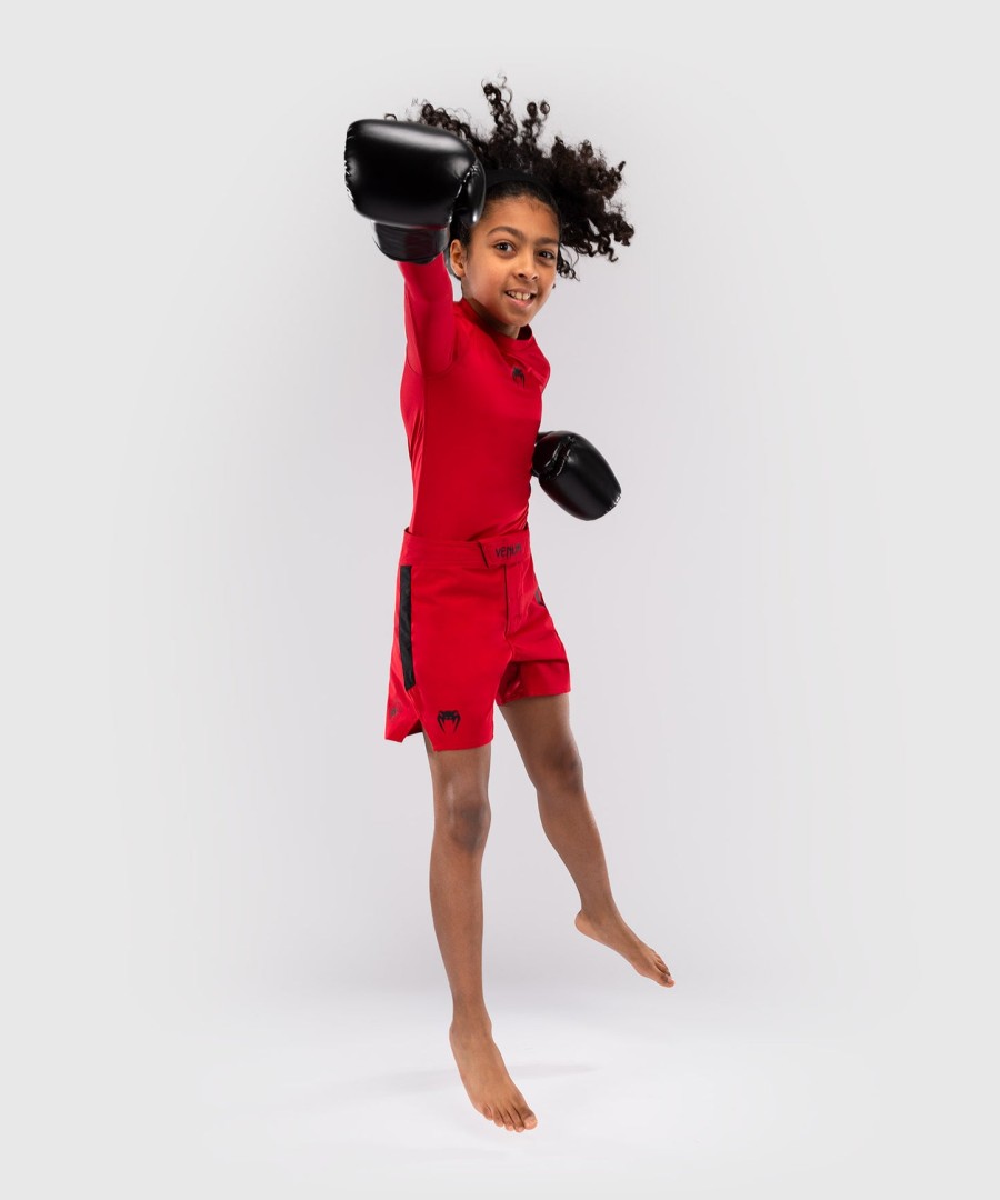 venum light kids fight shorts - cherry red