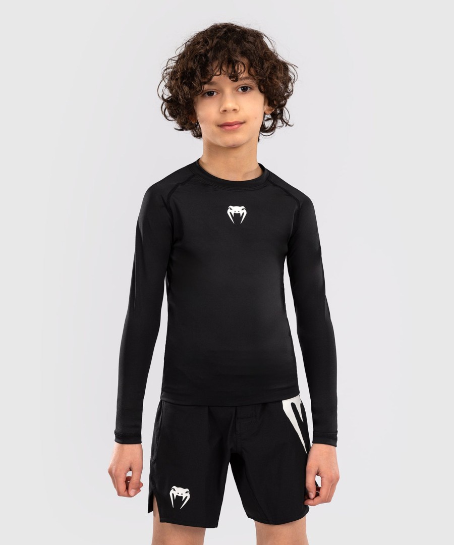 venum contender kids rashguards long sleeves - black