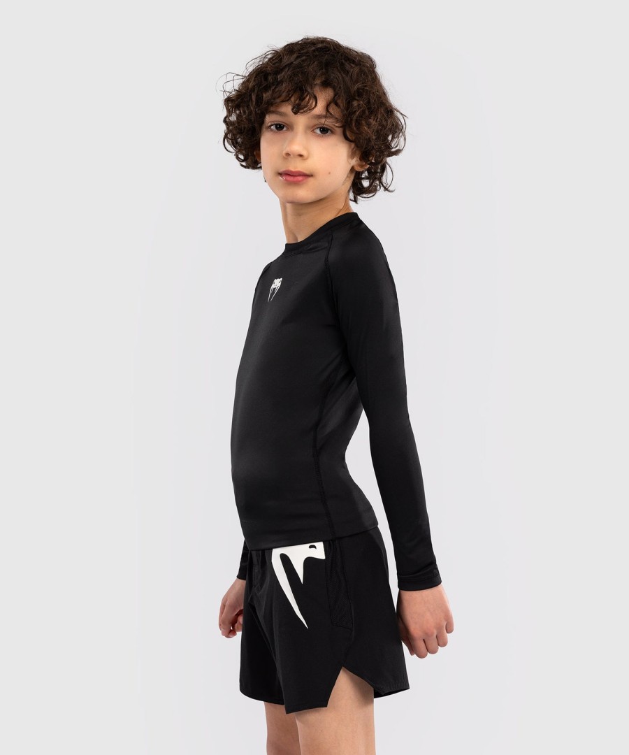 venum contender kids rashguards long sleeves - black