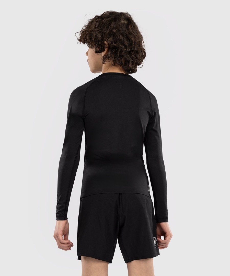 venum contender kids rashguards long sleeves - black
